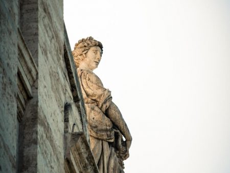 Santa Francesca Romana Church entrance statue